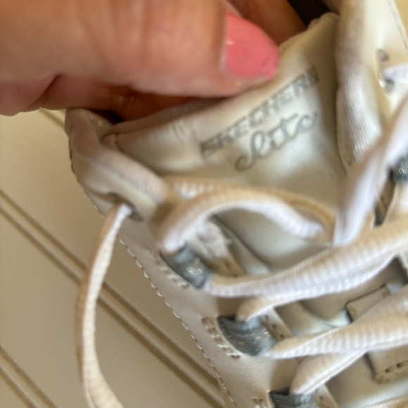 Skechers Flex Elite memory foam White Comfort Glitter womens size 9 Sneakers - Picture 8 of 10